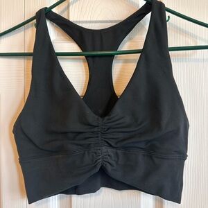 PARAGON Black Racerback Ruched Sports Bralette